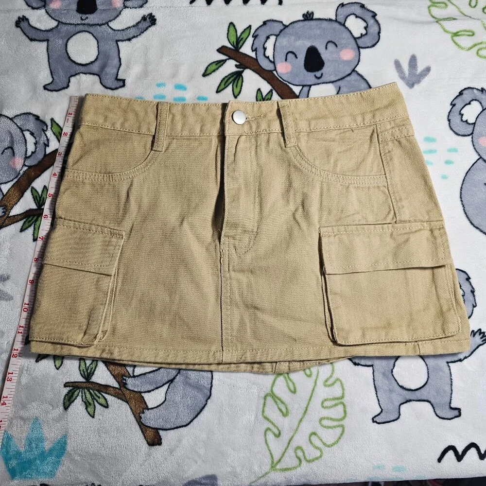 SHEIN ICON Flap Pocket Side Cargo Denim Skirt - Picture 6 of 8